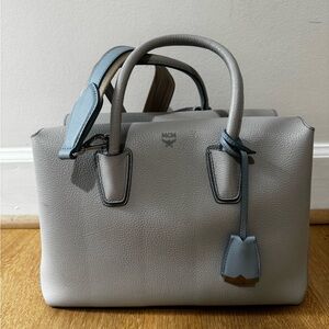MCM Gray Leather Handbag